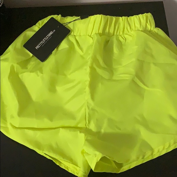 Pants - Neon Yellow Runner Shorts